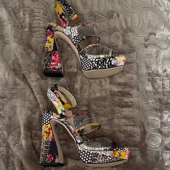 Jessica Simpson Multicolor Strappy Platform Heels NWT - Picture 1 of 7